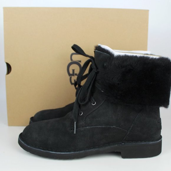NEW UGG Weylyn Genuine Shearling Suede Boot-Lace-Up Cozy Winter Essential